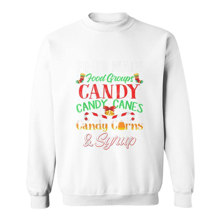 Four Main Food Groups Elf Buddy Christmas Pajama Shirt Xmas Sweatshirt