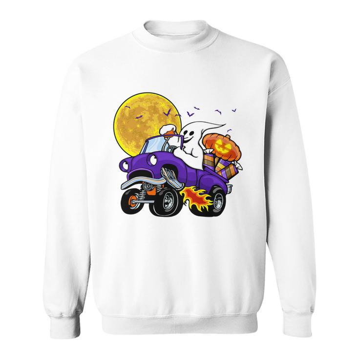 Funny Halloween Ghost Muscle Car V2 Sweatshirt