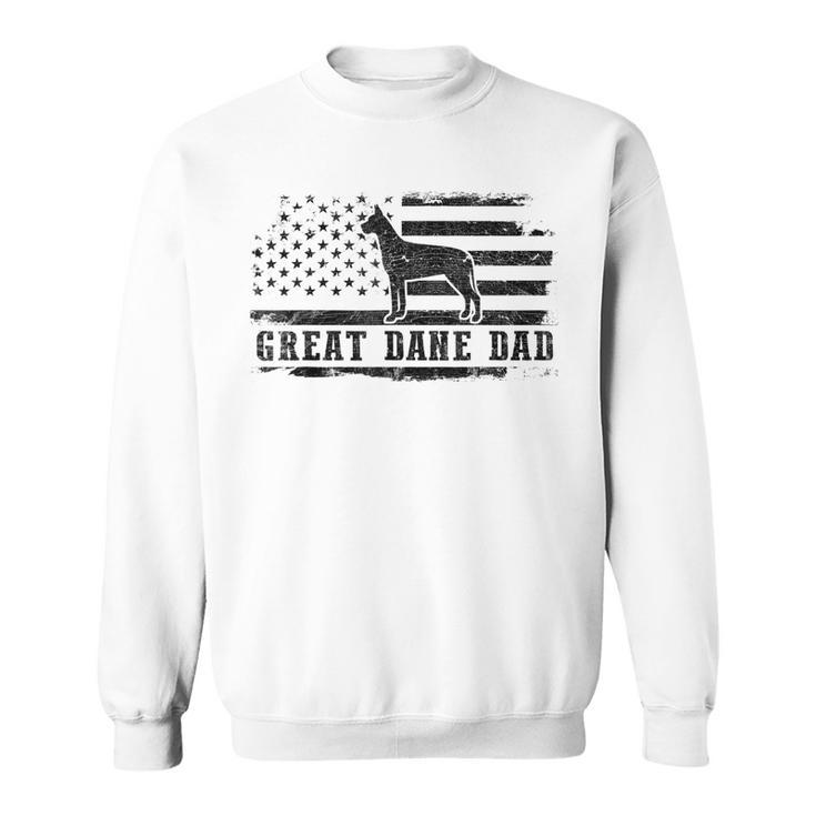 Great Dane Dad Distressed American Flag Patriotic Dog Gift For Mens Sweatshirt