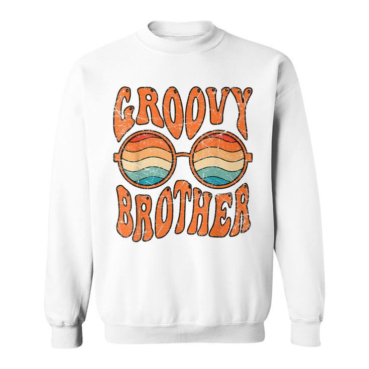Groovy Brother 70S Aesthetic 1970S Retro Brother Hippie  Sweatshirt