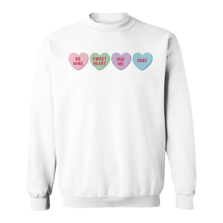 Happy Valentines Day Candy Conversation Hearts  Men Women Sweatshirt Graphic Print Unisex