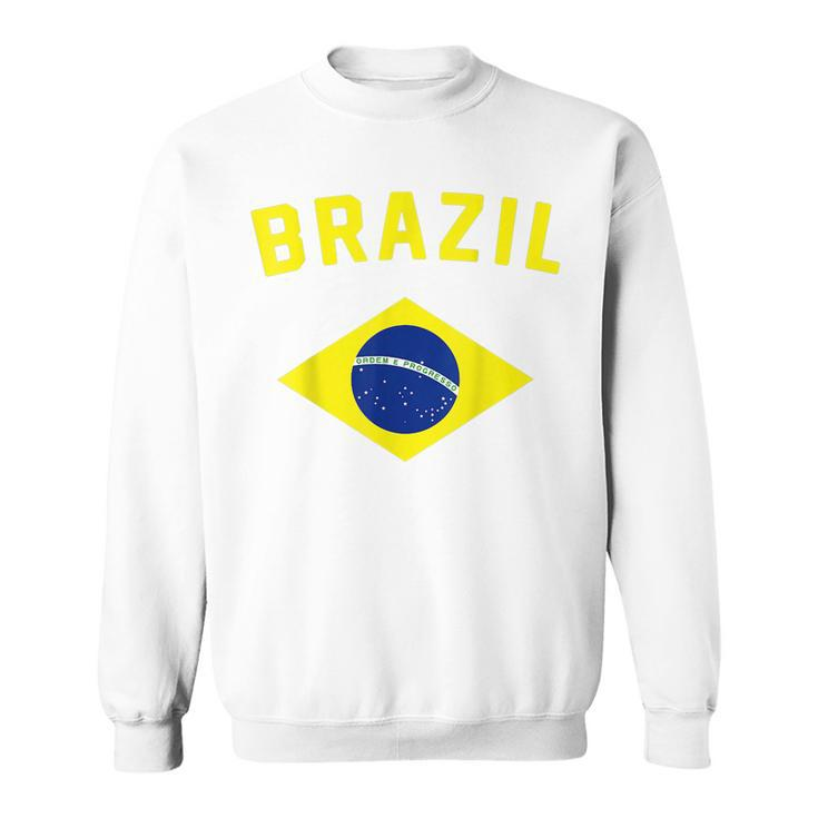 I Love Brazil Minimalist Brazilian Flag Men Women Sweatshirt Graphic Print Unisex