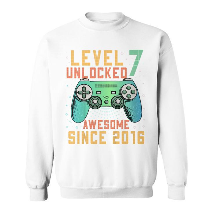 Kids Level 7 Unlocked 7Th Birthday 7 Year Old Boy Gifts Gamer  Sweatshirt