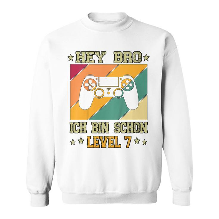 Kinder Gamer 7. GeburtstagSweatshirt|Hey Bro, Level 7 erreicht!