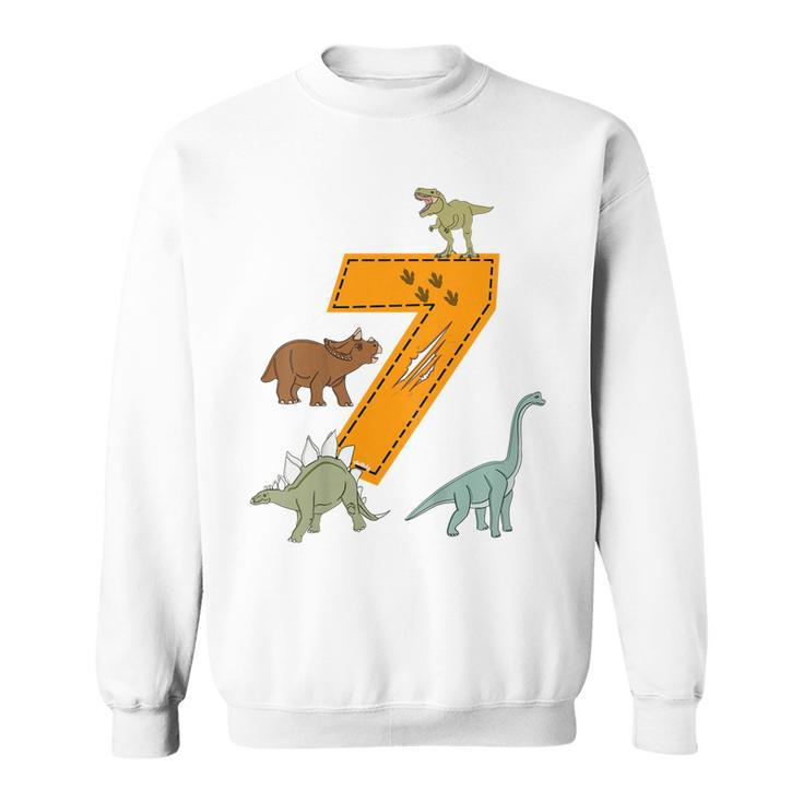 Kinder Geburtstags 7 Jahre Junge Dinosaurier Dino Sweatshirt