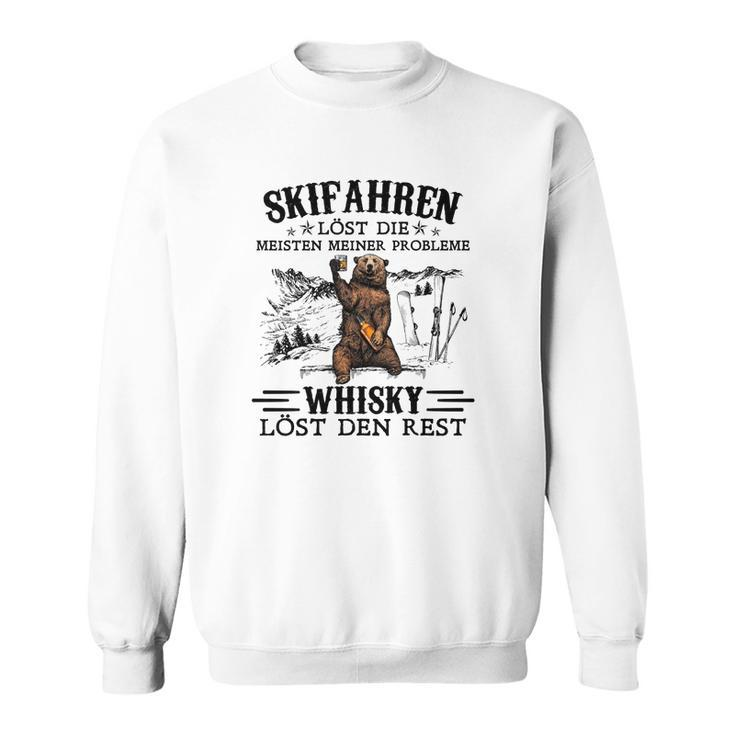 Lustiges Skifahren und Whisky Herren Sweatshirt - Spruch für Ski-Liebhaber