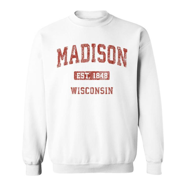 Madison Wisconsin Wi Vintage Athletic Sports Design  Sweatshirt