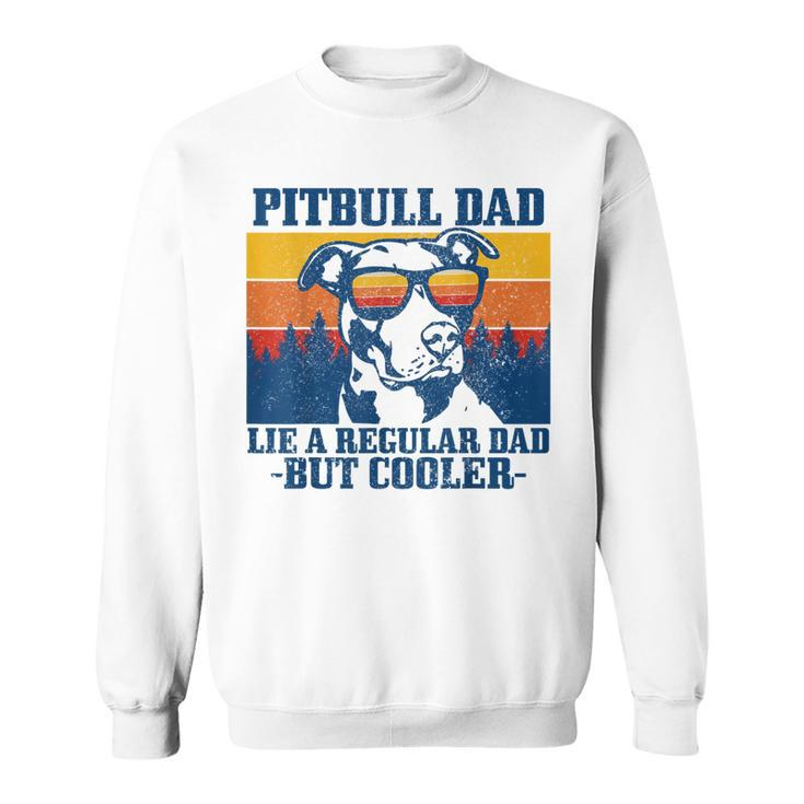 Mens Pitbull Dad Vintage Funny Dog Fathers Day Pitbull  Sweatshirt