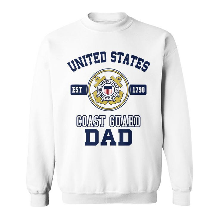 Mens Proud Us Coast Guard Dad  Military Pride T  Sweatshirt