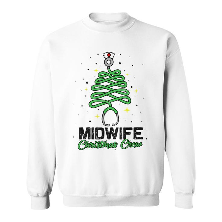 Midwife Christmas Crew Cute Christmas Tree Xmas Lights Nurse  Men Women Sweatshirt Graphic Print Unisex