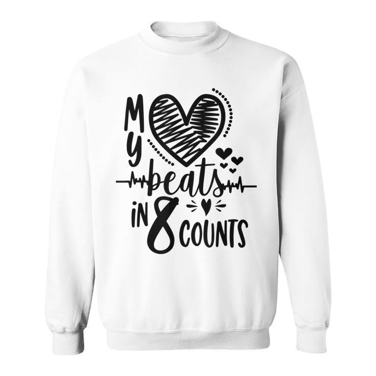 My Heart Beats In 8 Counts | Cheerleader  Sweatshirt