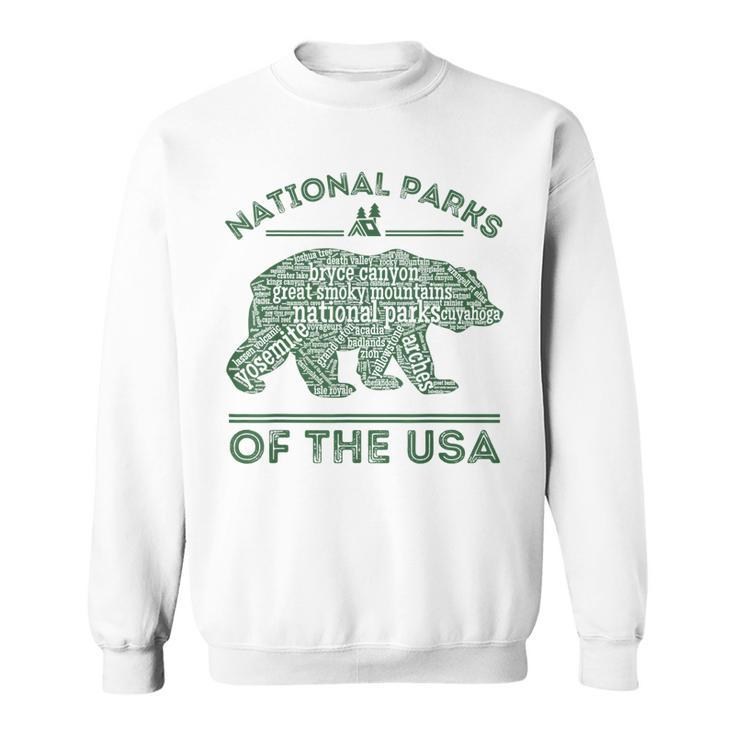 National Parks Bear Hiking Travel Camping Outdoors Retro Usa  Sweatshirt