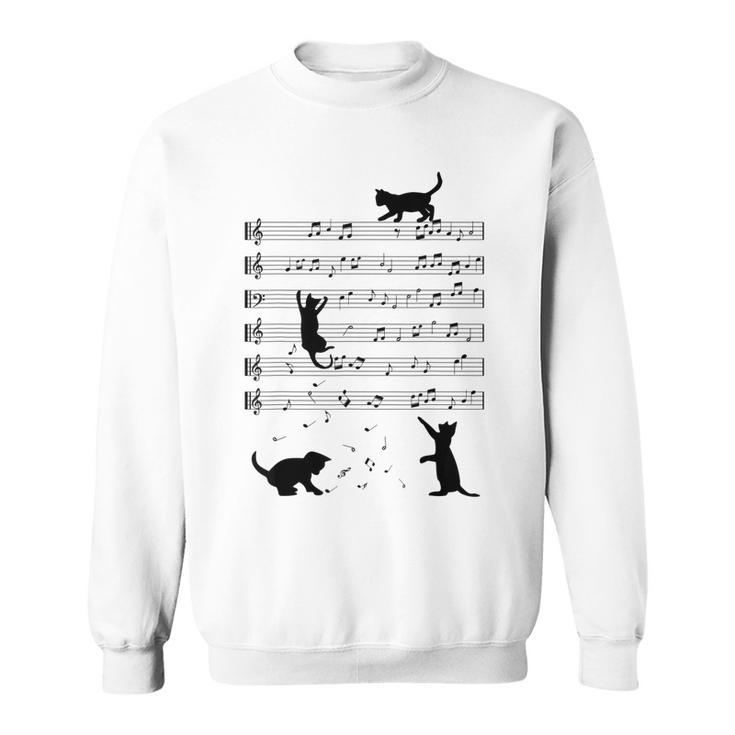 Piano Music Cat Lover Funny Pianist Piano Lover Kitty Kitten  Sweatshirt