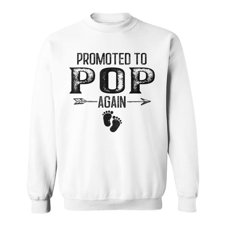 Promoted To Pop Again Vintage Fathers Day  For Dad  Sweatshirt