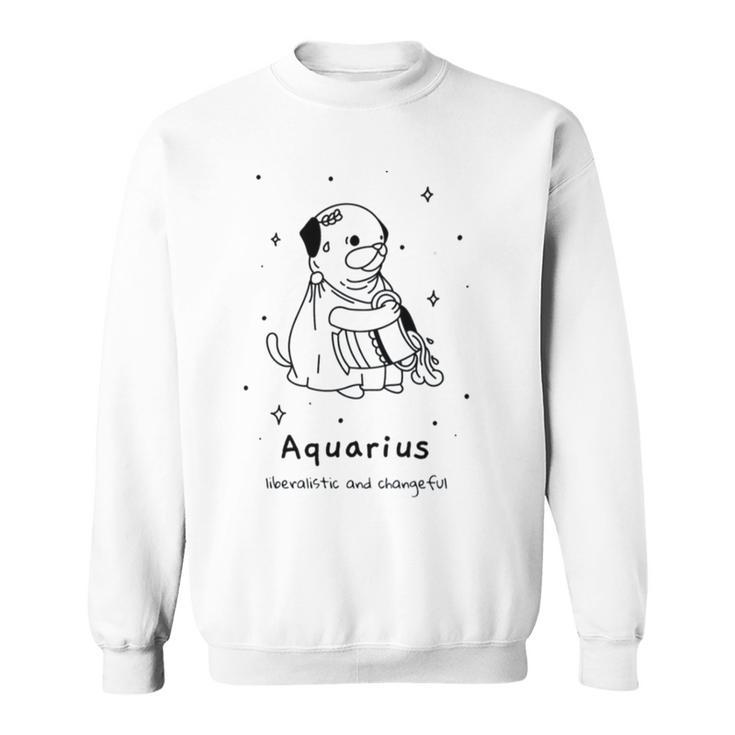 Pug Dog Aquarius Zodiac Sign Astrology Sweatshirt