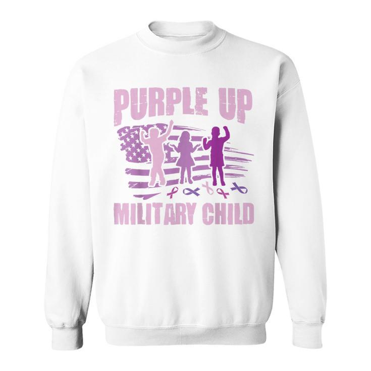 Purple Up Military Child Us Flag Military Child Awareness  Sweatshirt