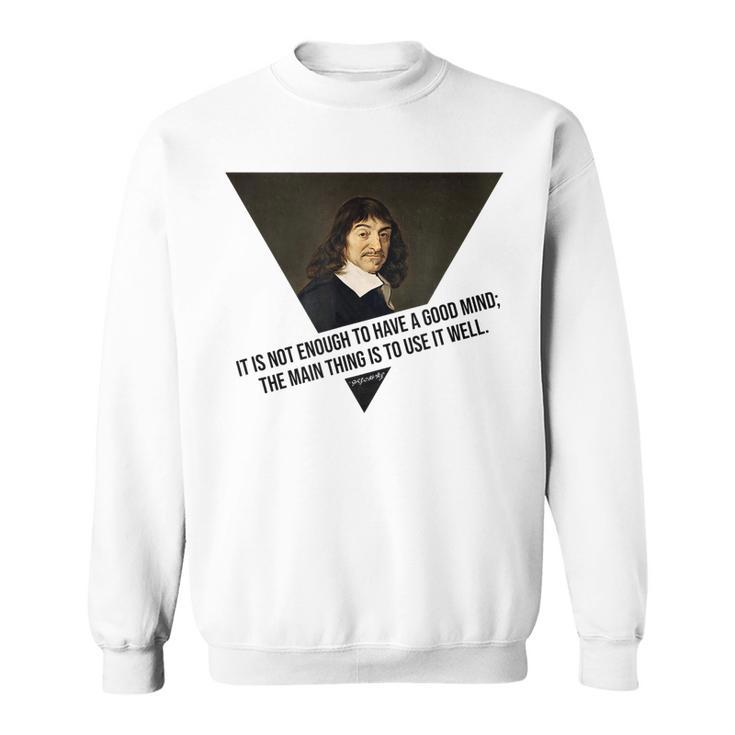 René Descartes  Intelligent Quote Funny Philosophy  Men Women Sweatshirt Graphic Print Unisex