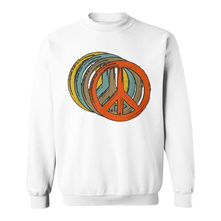 Retro Peace Vintage  60S 70S Hippie Peace Sign Love  Sweatshirt