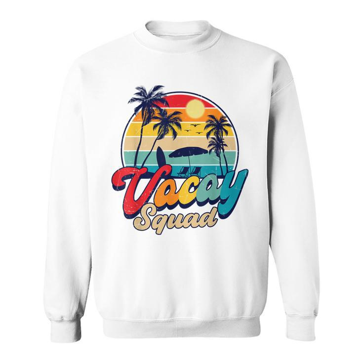 Retro Vacay Squad Aloha Beaches Palm Trees Summer Vacation  Sweatshirt