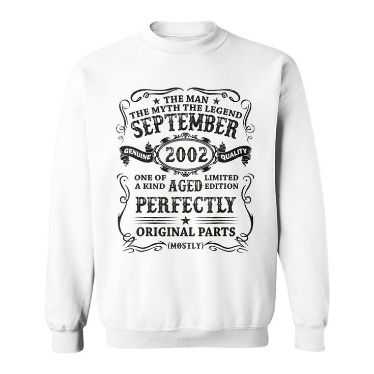 September 2002 The Man Myth Legend 20 Year Old Birthday Gift Sweatshirt