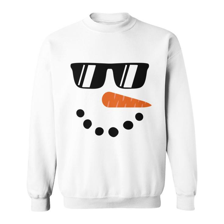 Snowman Face Shirt For Boys Kids Toddlers Glasse Christmas Winter Sweatshirt