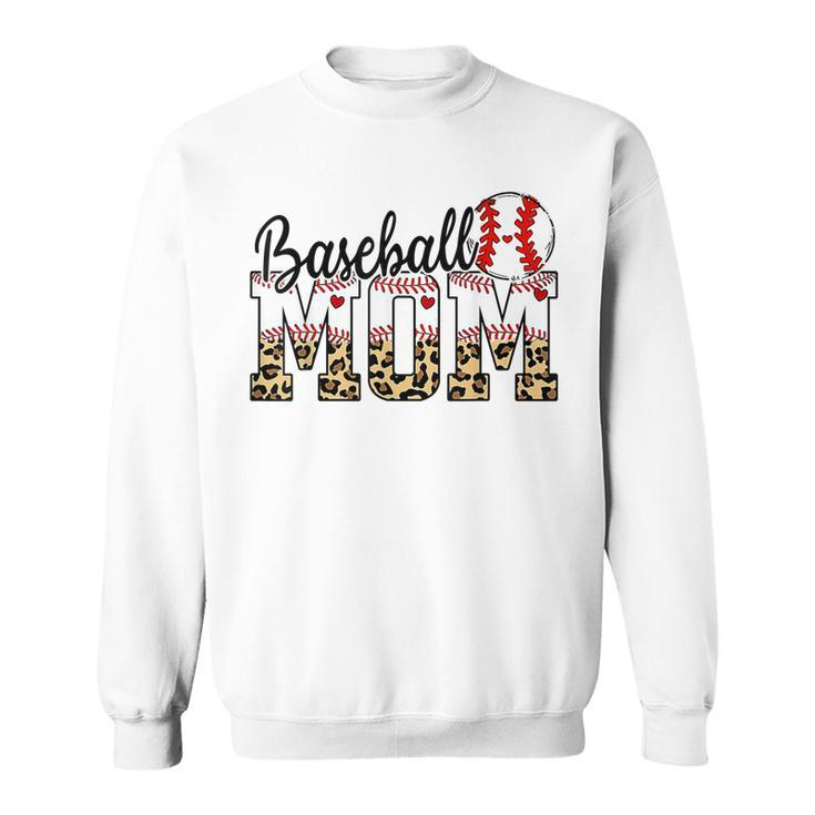 Softball Baseball Mom Leopard  Mothers Day  Sweatshirt
