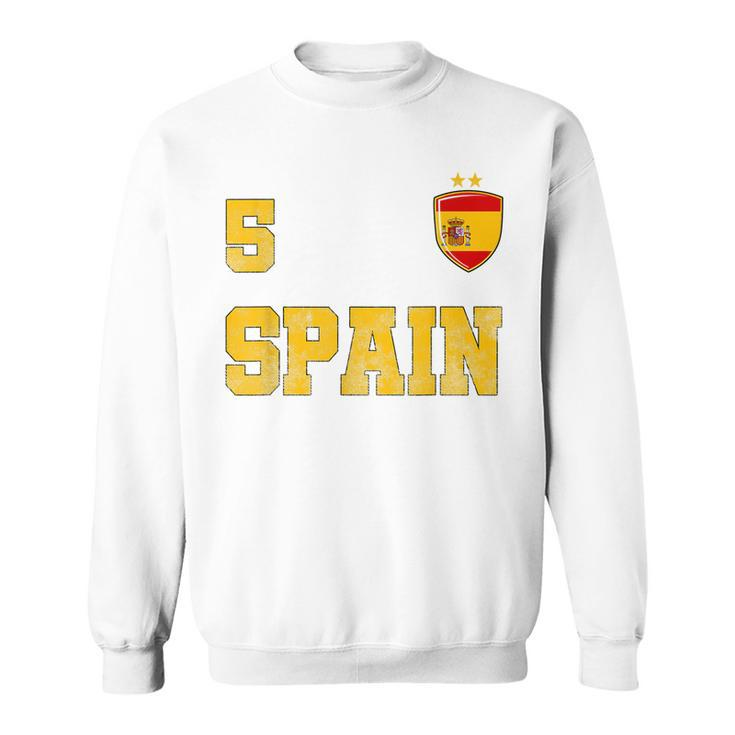 Spain Soccer Spanish Football Number Five Futebol Jersey Fan Men Women Sweatshirt Graphic Print Unisex