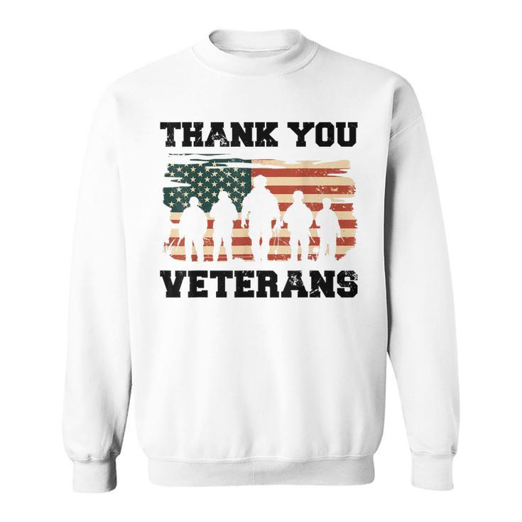 Thank You Veterans - Funny Gifts For Veterans Dad Grandpa  Sweatshirt