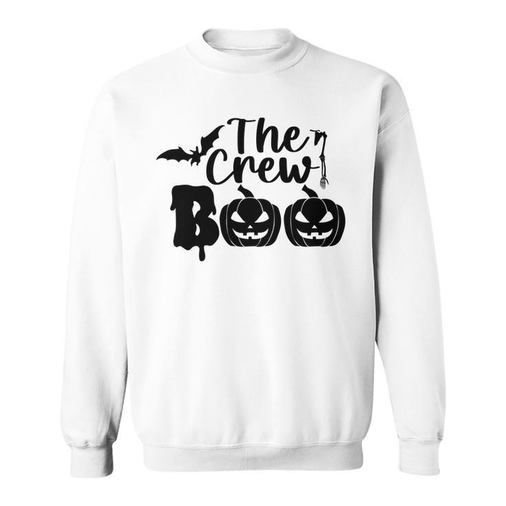 The Crew Boo Halloween Pumpkin Bat Men Women Sweatshirt Graphic Print Unisex