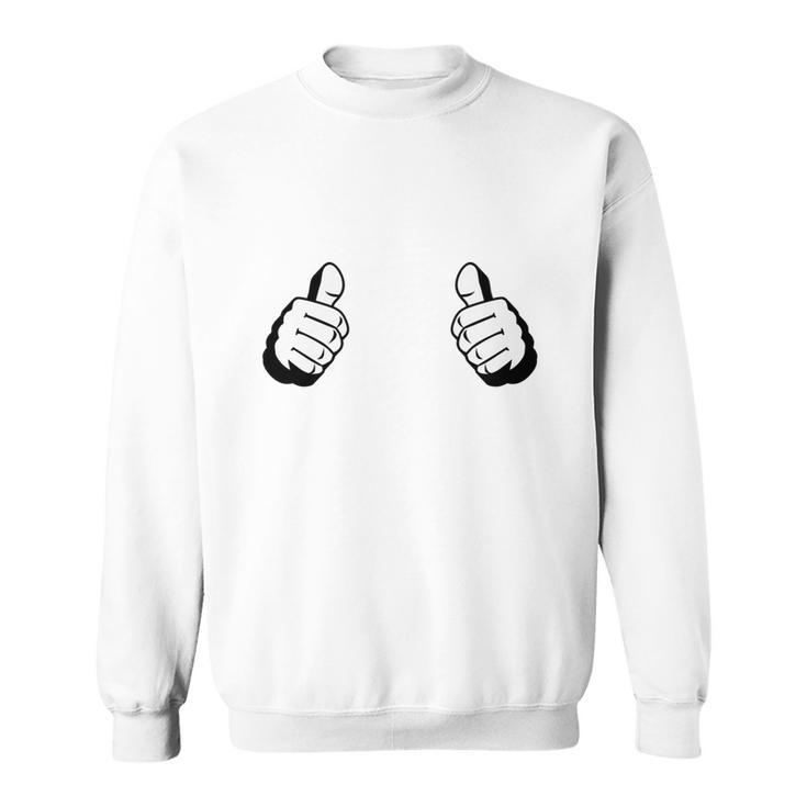 Two Thumbs Up This Guy Or Girl Custom Graphic T Men Women Sweatshirt Graphic Print Unisex