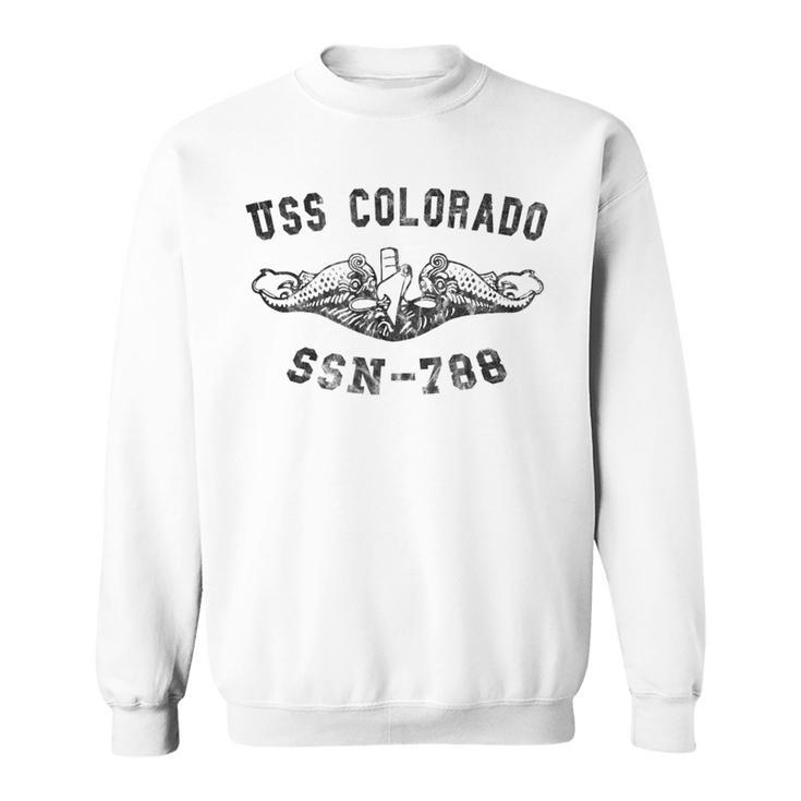 Uss Colorado Ssn-788 Attack Submarine Badge Vintage Sweatshirt