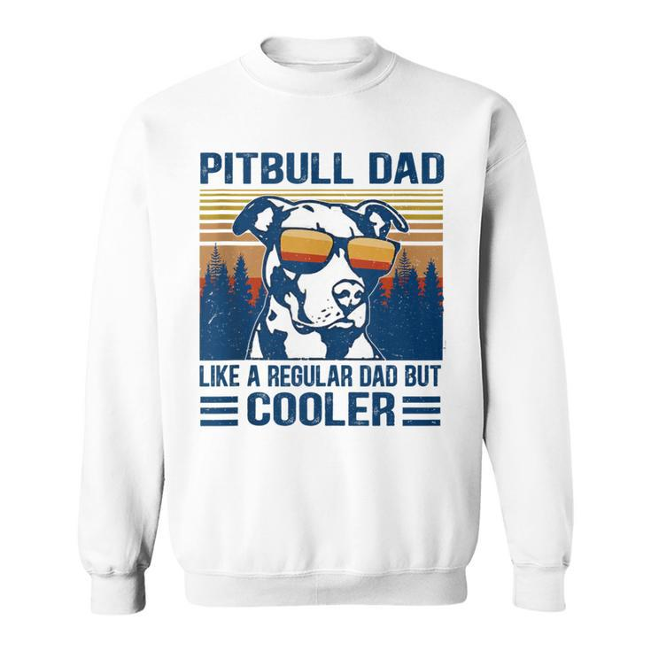 Vintage Pitbull Dad Like A Regular Dad But Cooler Funny Gift  V2 Sweatshirt