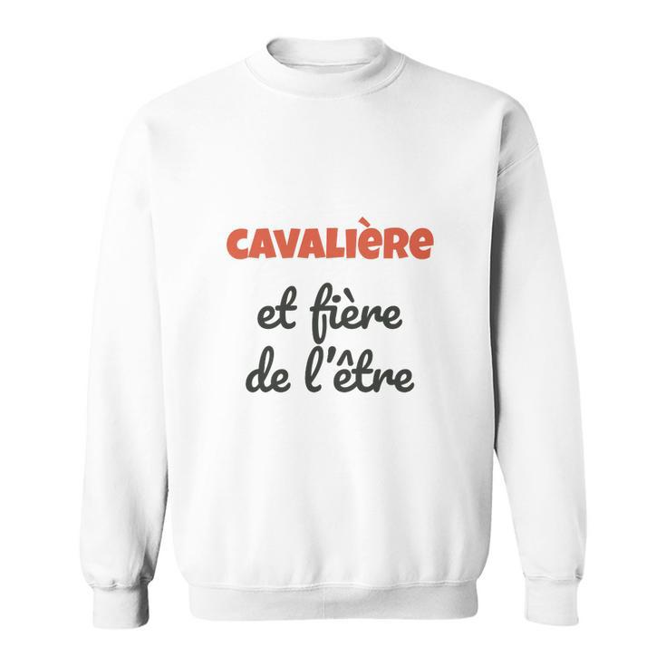 Weißes Sweatshirt CAVALIÈRE et fière de l'être für Reitsportfans