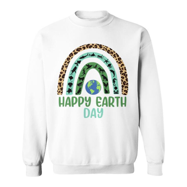 Wild And Sea Animals Happy Earth Day Rainbow Sweatshirt