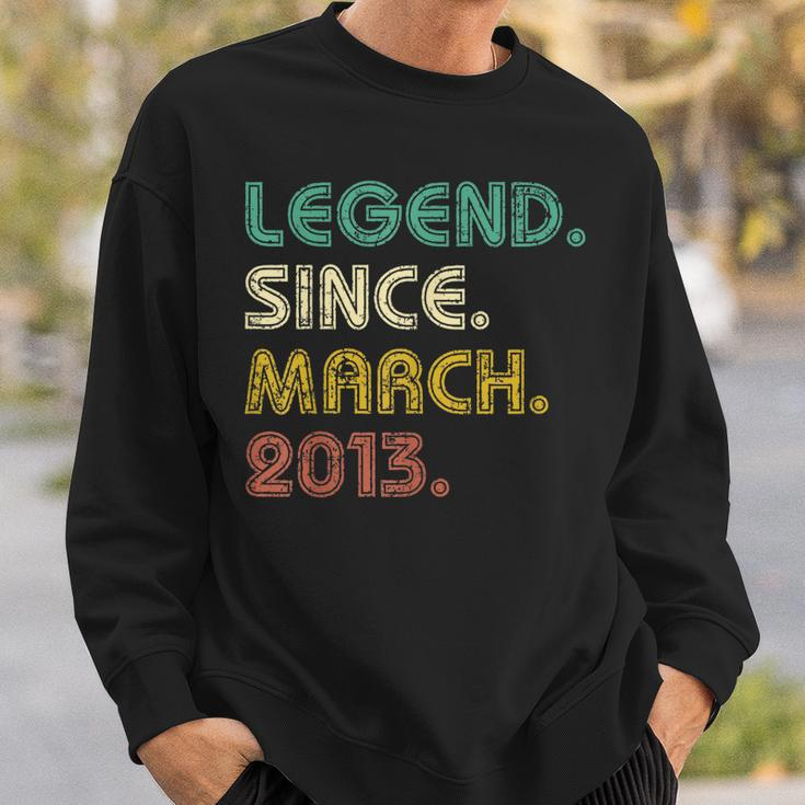 10 Years Old Gifts Legend Since March 2013 10Th Birthday Sweatshirt Gifts for Him