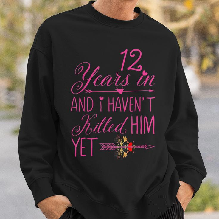 12Th Wedding Anniversary Gifts For Her Married 12 Years Sweatshirt Gifts for Him