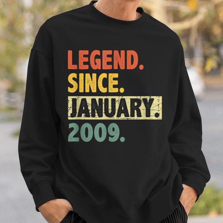 14 Geburtstag Legende Seit Januar 2009 14 Jahre Alt Sweatshirt Geschenke für Ihn