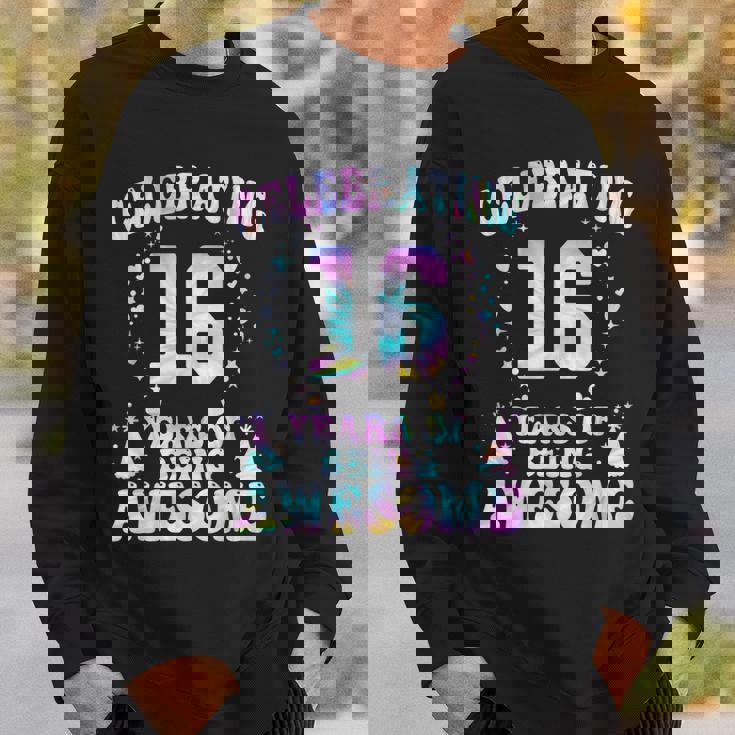 16 Years Of Being Awesome 16 Years Old Tie Dye 16Th Birthday Sweatshirt Gifts for Him