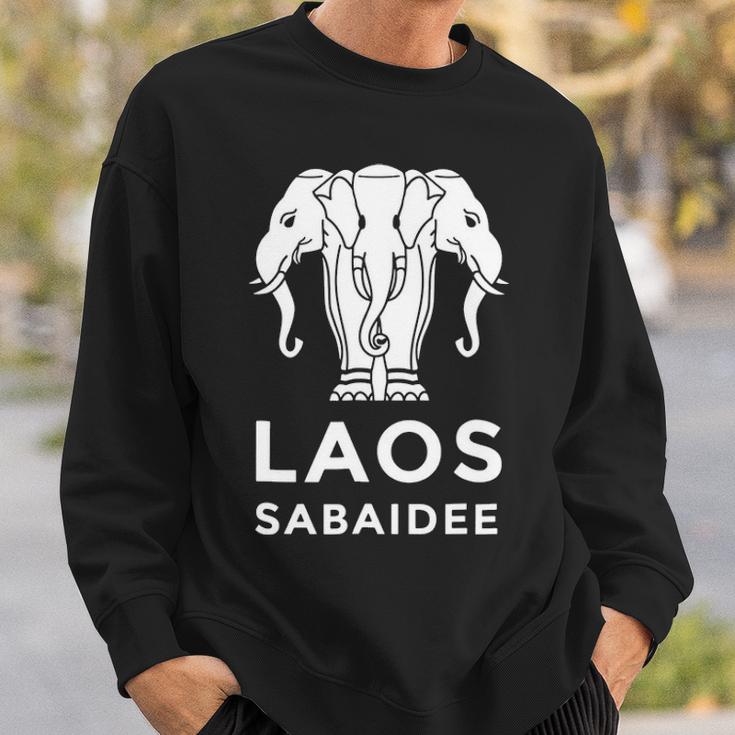 Laos Erawan  3 Headed Elephant Funny Laotian Gift Sweatshirt