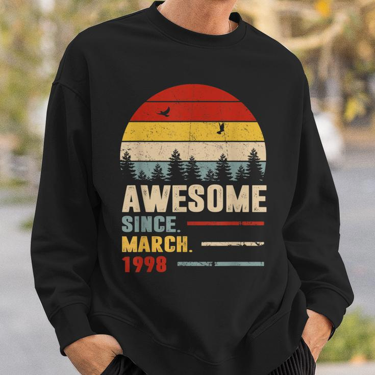 25 Years Old Funny Awesome Since March 1998 25Th Birthday Sweatshirt Gifts for Him