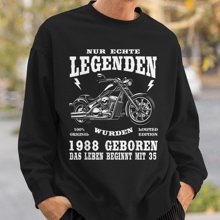 35. Geburtstag 1988 Biker Sweatshirt, Chopper Motorrad Design Geschenke für Ihn