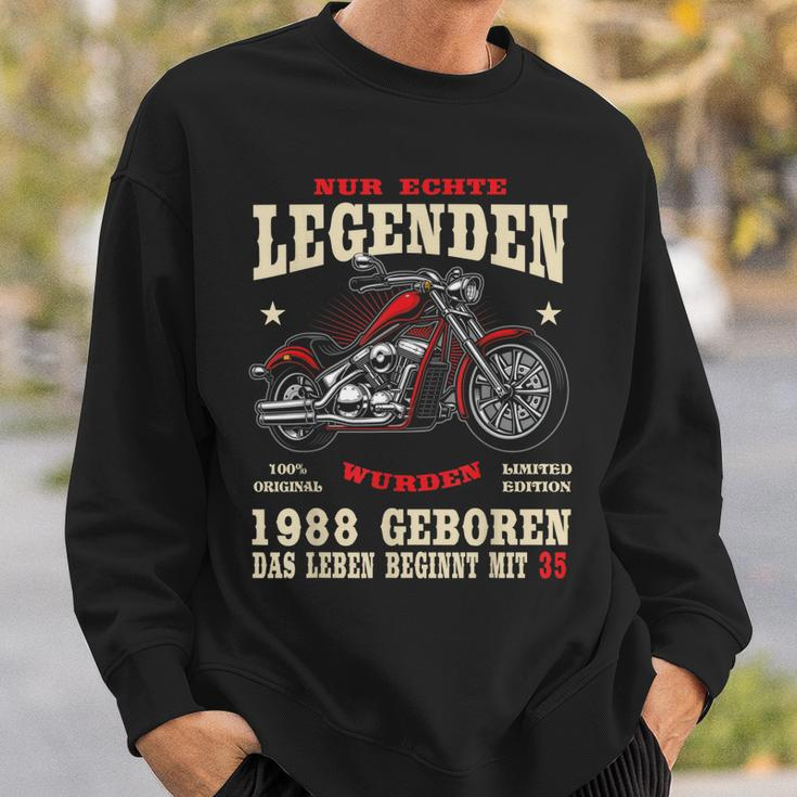 35. Geburtstag Biker Sweatshirt 1988, Herren Motorrad Chopper Design Geschenke für Ihn