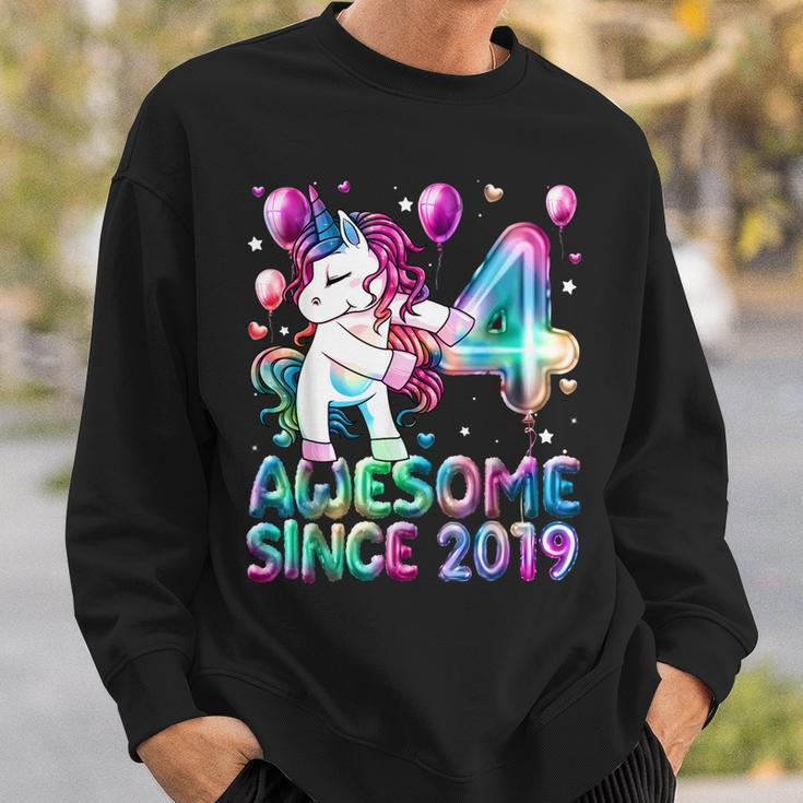 4 Years Old Unicorn Flossing 4Th Birthday Girl Unicorn Party V5 Sweatshirt Gifts for Him