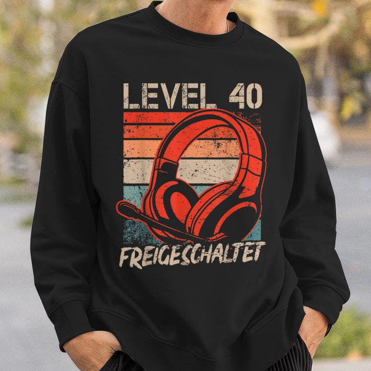 40 Geburtstag Jungen Video Gamer Level 40 Unlocked Männer Sweatshirt Geschenke für Ihn