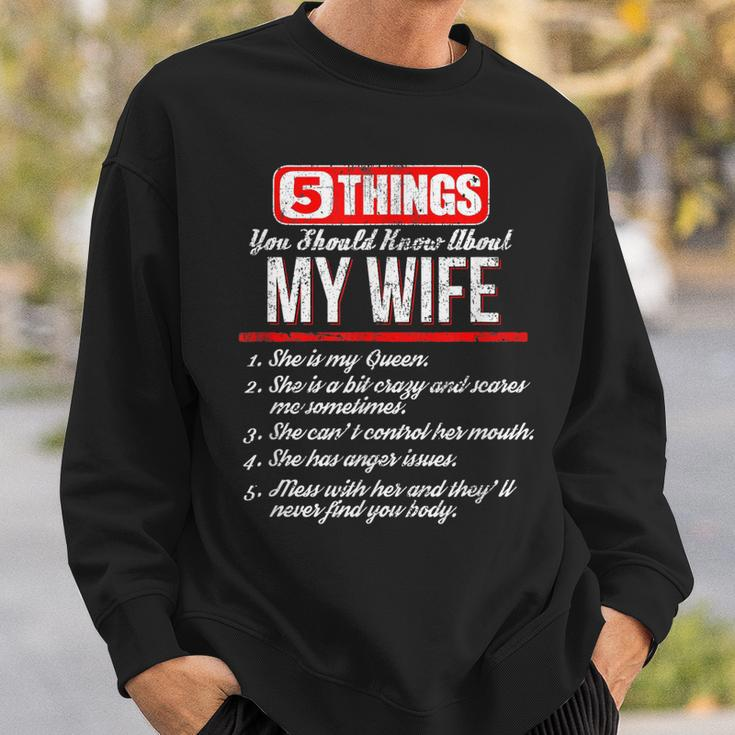 5 Things You Should Know About My Wife Best Funny Sweatshirt Gifts for Him