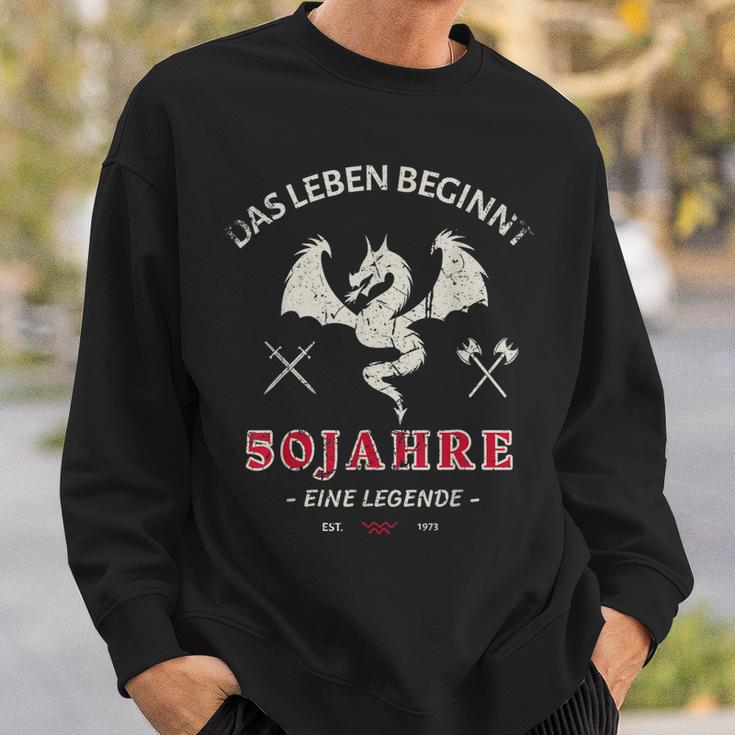 50. Geburtstag Herren Sweatshirt Legende 1973, Drachenmotiv Geschenke für Ihn