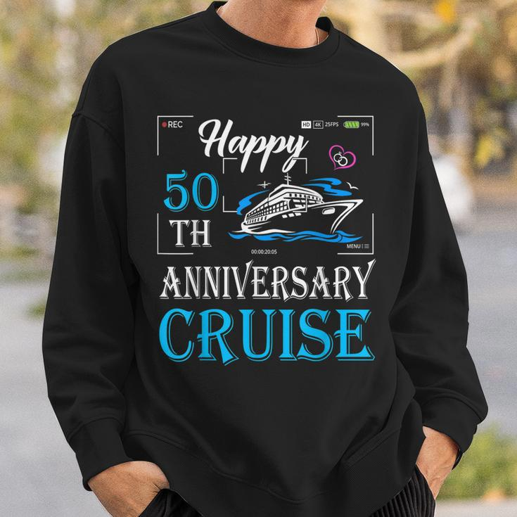 50Th Wedding Anniversary - Happy 50Th Anniversary Cruise Men Women Sweatshirt Graphic Print Unisex Gifts for Him