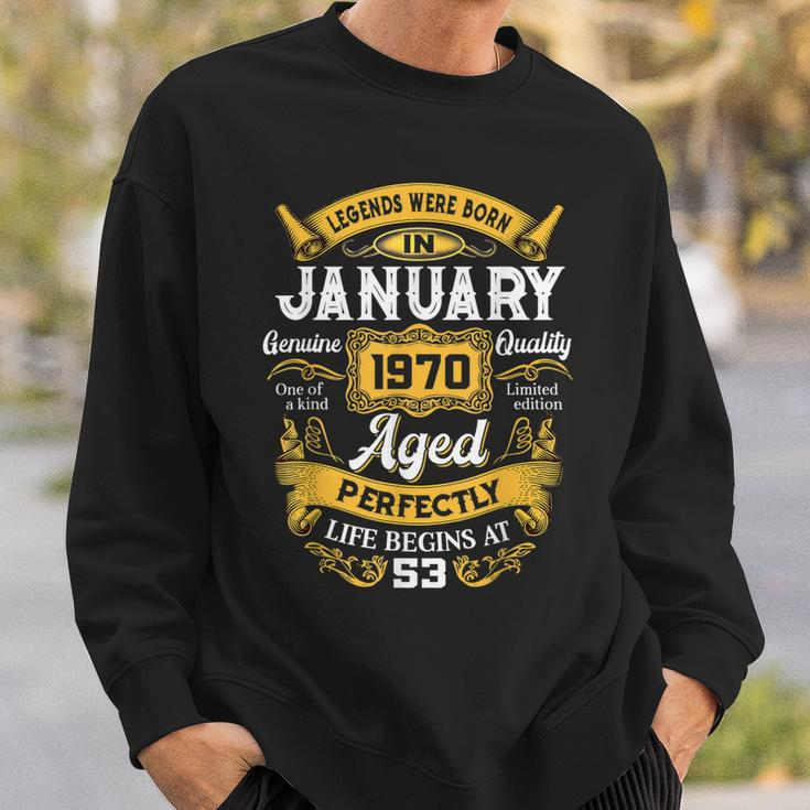 53 Years Old Gifts Legends Born In January 1970 53Rd Bday Men Women Sweatshirt Graphic Print Unisex Gifts for Him