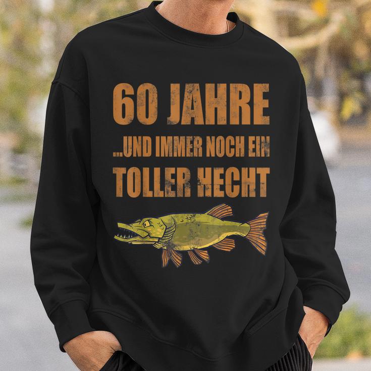 60 Jahre Geburtstag Angler Sweatshirt, Toller Hecht Vintage Design Geschenke für Ihn