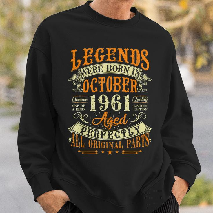61 Jahre Legenden Oktober 1961 Geboren Sweatshirt, Retro Geburtstags-Design Geschenke für Ihn
